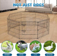 Load image into Gallery viewer, Foldable Dog Playpen 8 Panels 24" Indoor Outdoor Metal Wire Pet Enclosure with Bottom Pad & Top Cover
