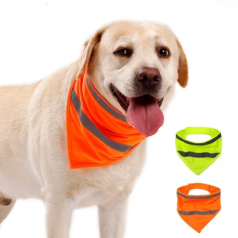 Dog Bright Polyester Pet Towel Scarf Bandanas Reflective Bib Color Triangular