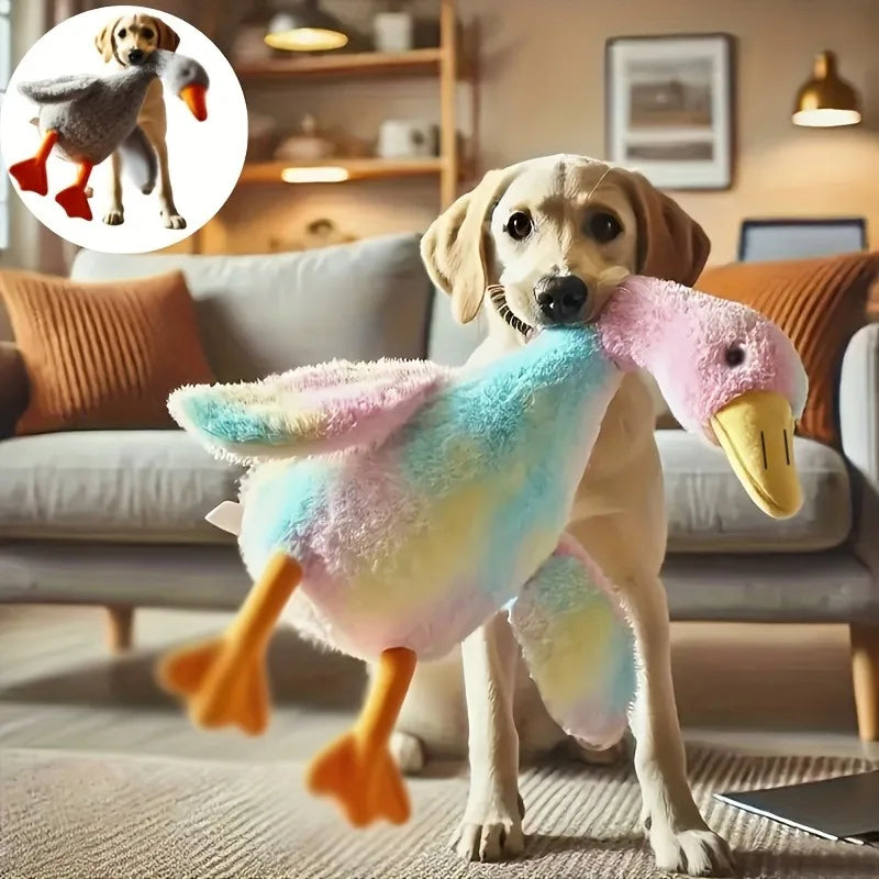 Soft Colorful Duck Plush Toy for Cats Dogs Anxiety-Relieving
