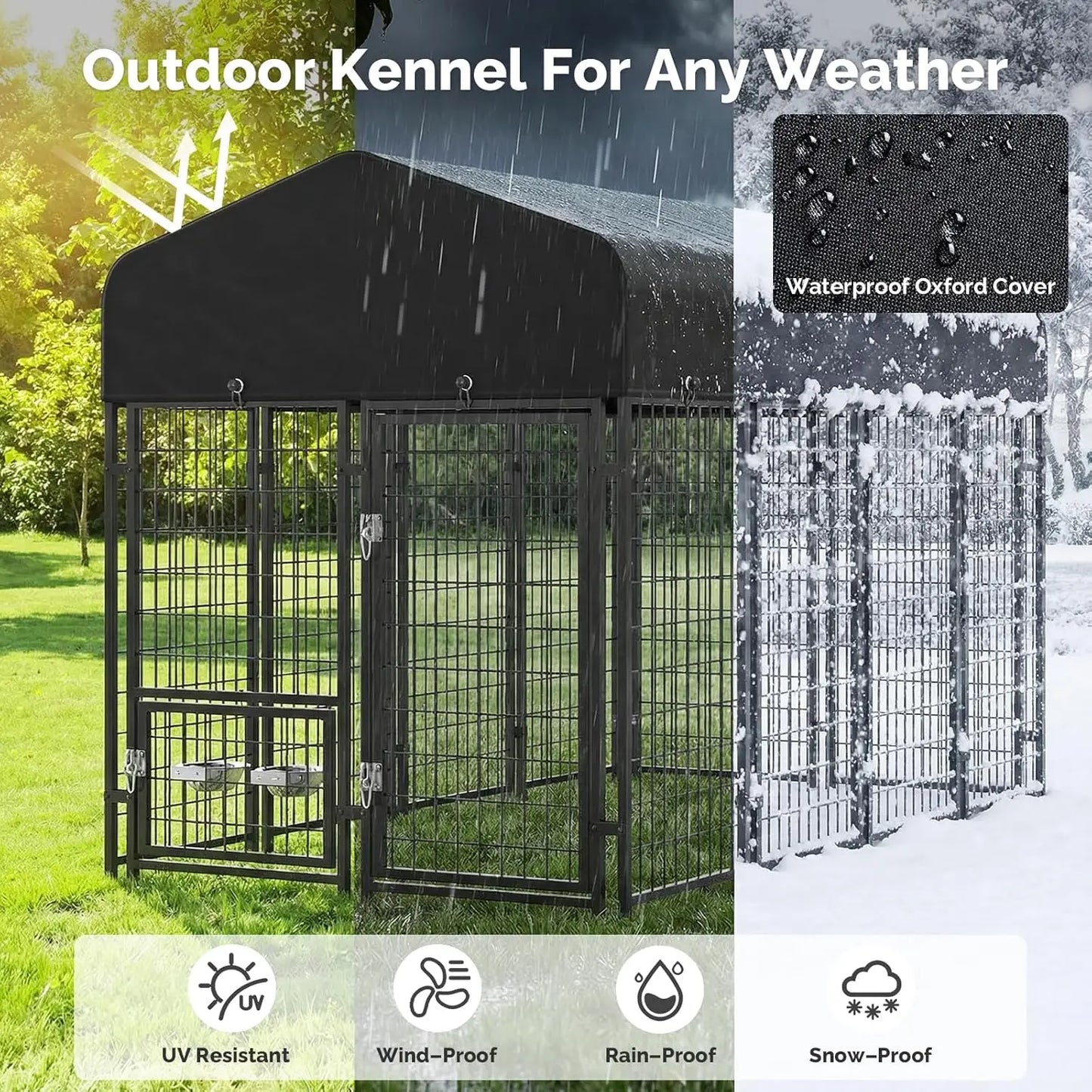 Dog Kennel Outdoor with Roof 8x4x6*
