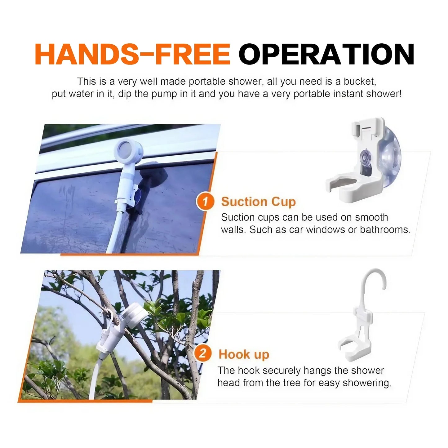 Portable Rechargeable Outdoor Shower Handheld Compact Design Gentle Shower Stream for Dog Bathing Car Washing Flower Watering