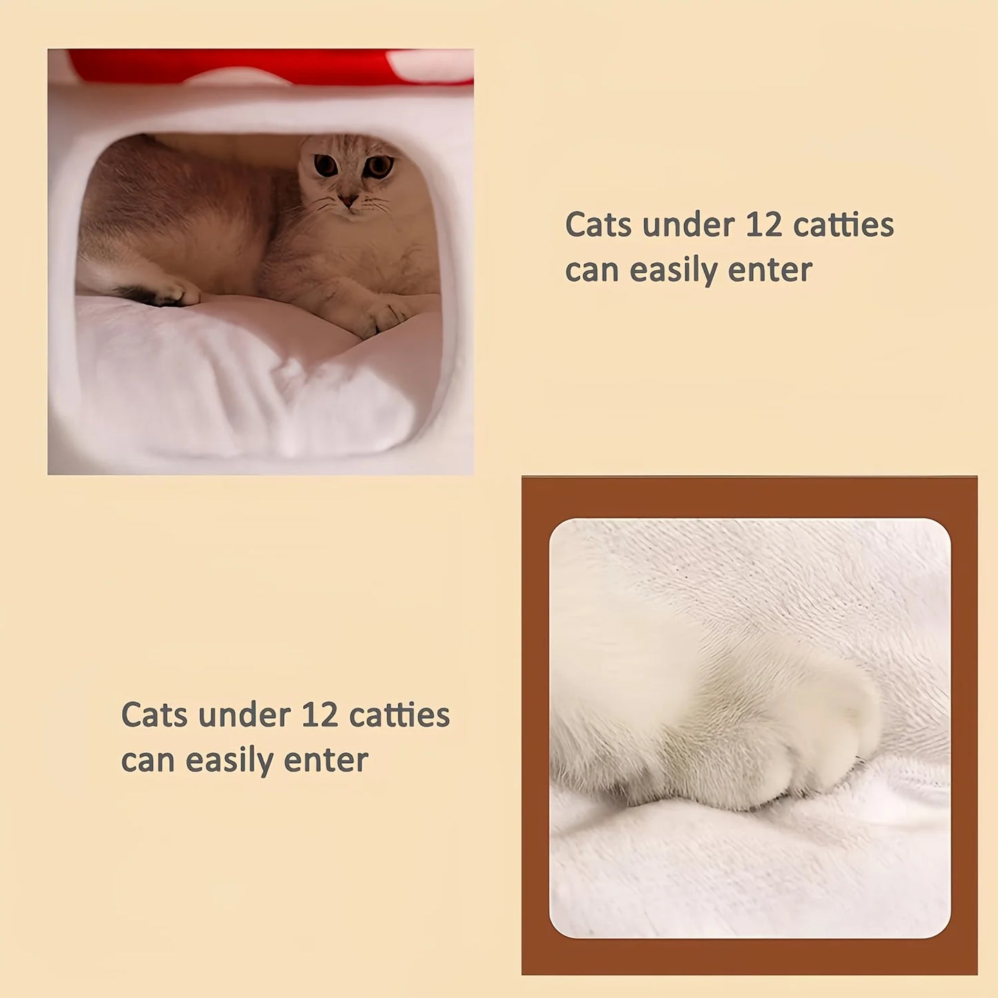Mushroom Cat Bed Suitable for All Cats with Removable and Washable Cushion Pillow
