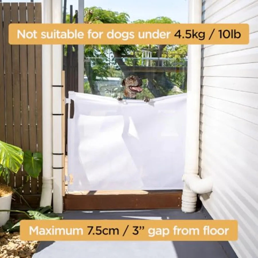 Indoor/Outdoor Paw Proof Retractable Dog Gate 36.6" Tall Extends to 71" Wide