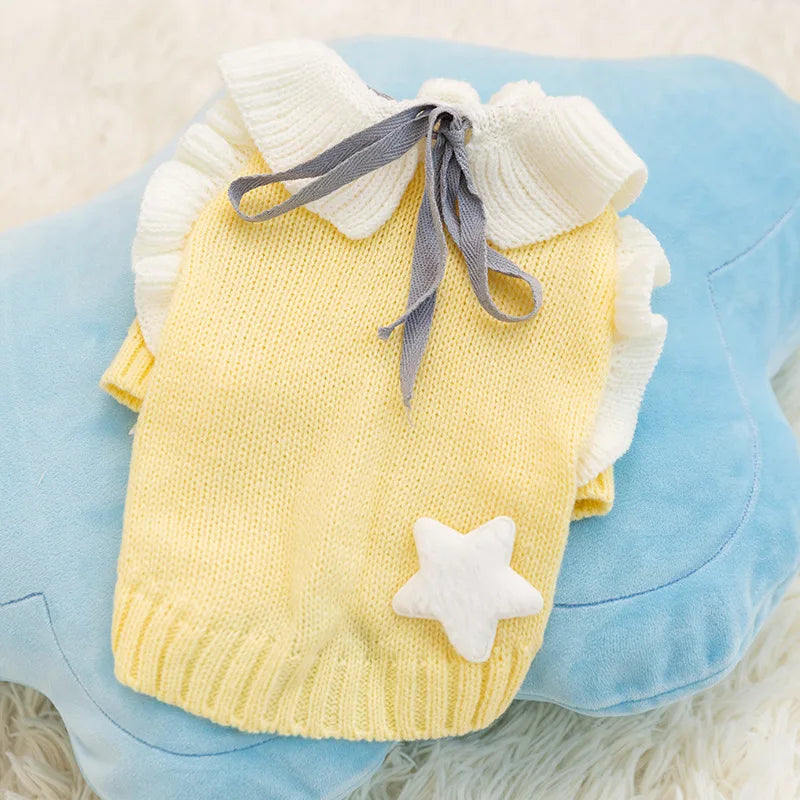 Cute Bear Dog Clothes Striped Autumn Winter Sweater for Dogs Pet Warm Coat Knitted Clothing Chihuahua Dachshund Puppy Pullover