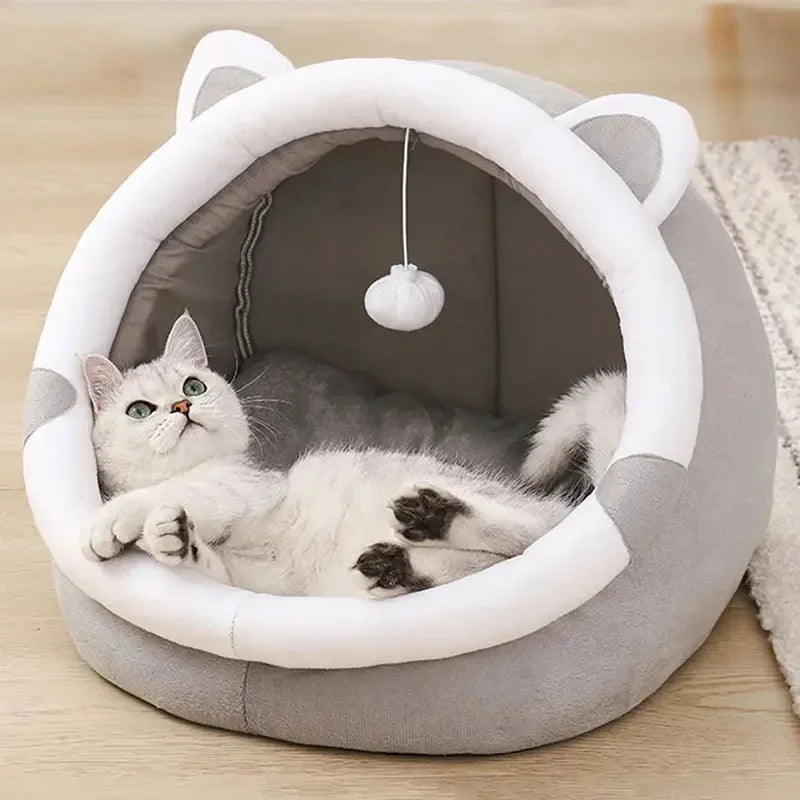 Cute Cat Bed for Indoor Small and Large Cats Dog Tent Soft Pet Kitten Houses Cozy Puppy Cushion