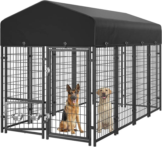 8x4x6FT Dog Kennel Outdoor with Roof