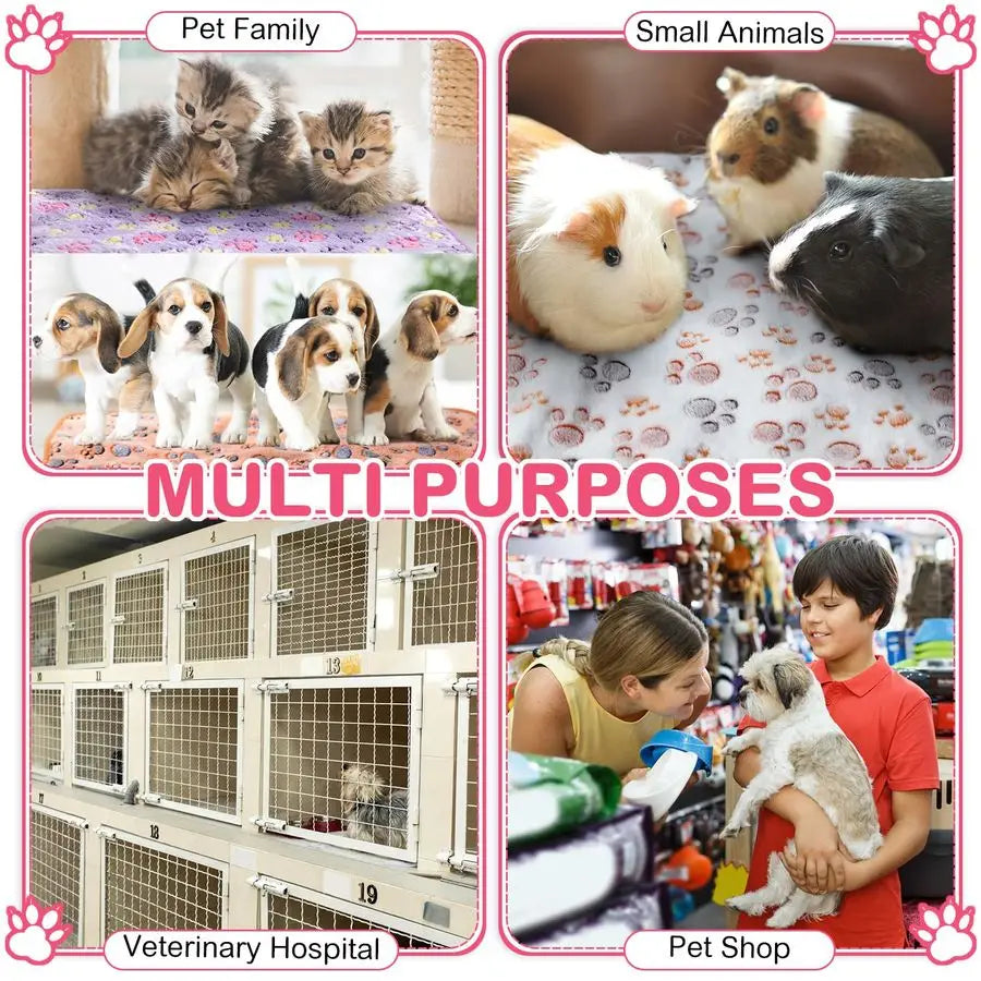 20 Pcs Waterproof Small Pet Fleece Blanket Bulk Washable