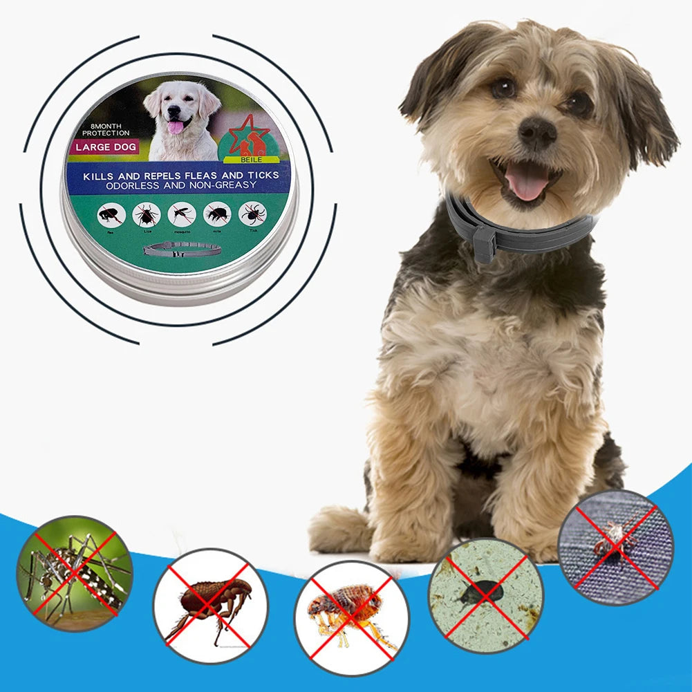 Flea Collar Adjustable Flea and Tick Collar 8 Months Protection Natural Flea and Tick Prevention Collar for Dogs and Cats