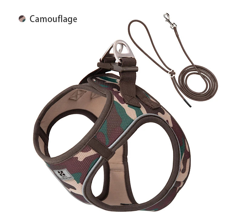 Dog Harness Leash Set for Small Medium Dog - Adjustable Reflective