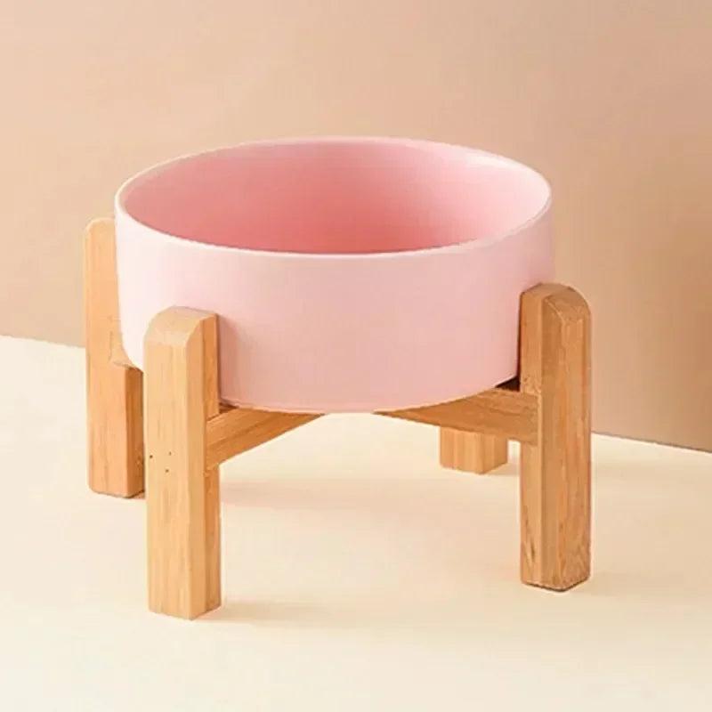 1800ml Big Dogs Bowl Double Ceramic Elevated Pet Food Water