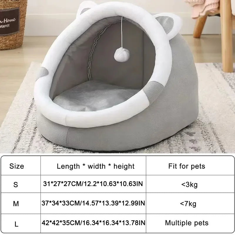 Cute Cat Bed for Indoor Small and Large Cats Dog Tent Soft Pet Kitten Houses Cozy Puppy Cushion
