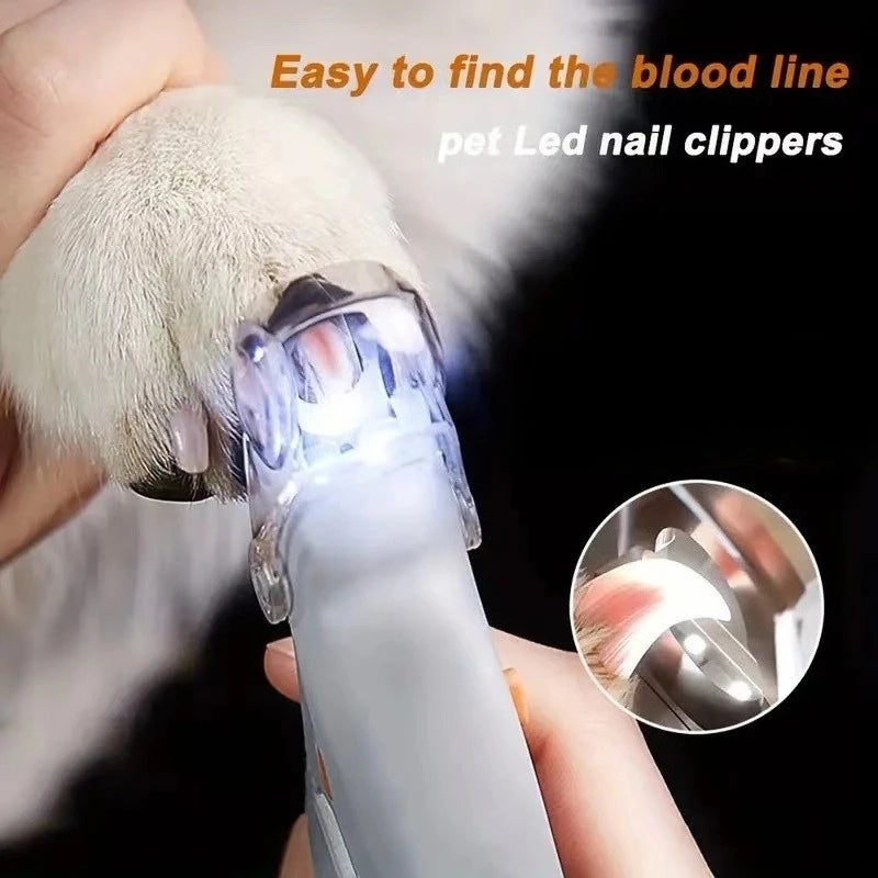 LED Pet Nail Clippers with LED Light Pet Cat Dog Nail Clippers Polished Pet Cleaning Supplies