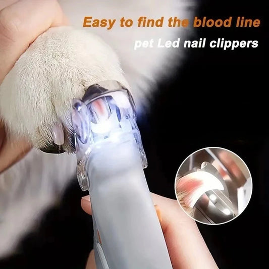 LED Pet Nail Clippers with LED Light Pet Cat Dog Nail Clippers Polished Pet Cleaning Supplies