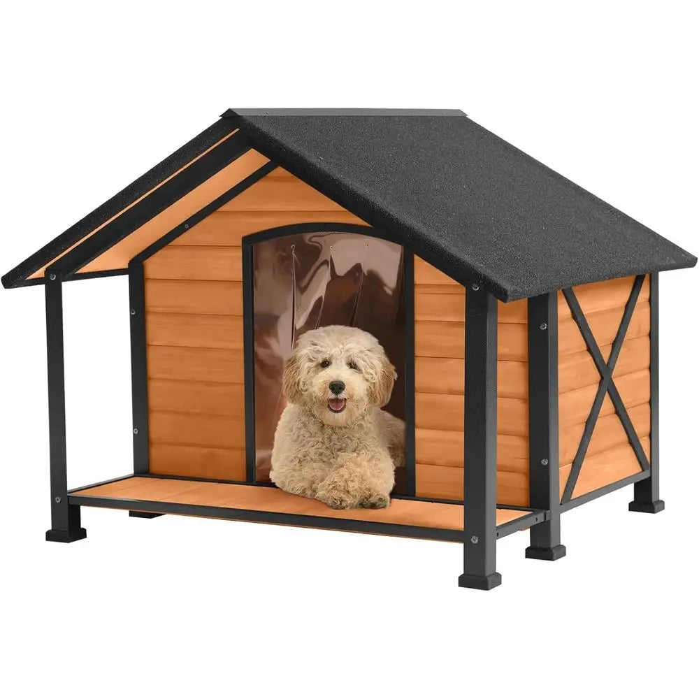 Dog House Outdoor & Indoor, Dog Kennel or Winter, Insulated Puppy Shelter or Small & Medium & Large Dogs,Unique All-Around Iron