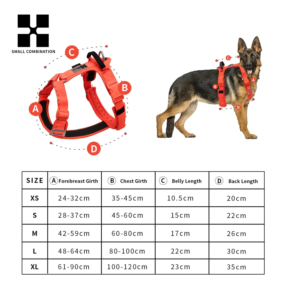 Adjustable Explosion-proof  on Dog Pet Harness Outdoor Adventure Reflective Dog Halter Protective Nylon Walking Dog Harness Vest