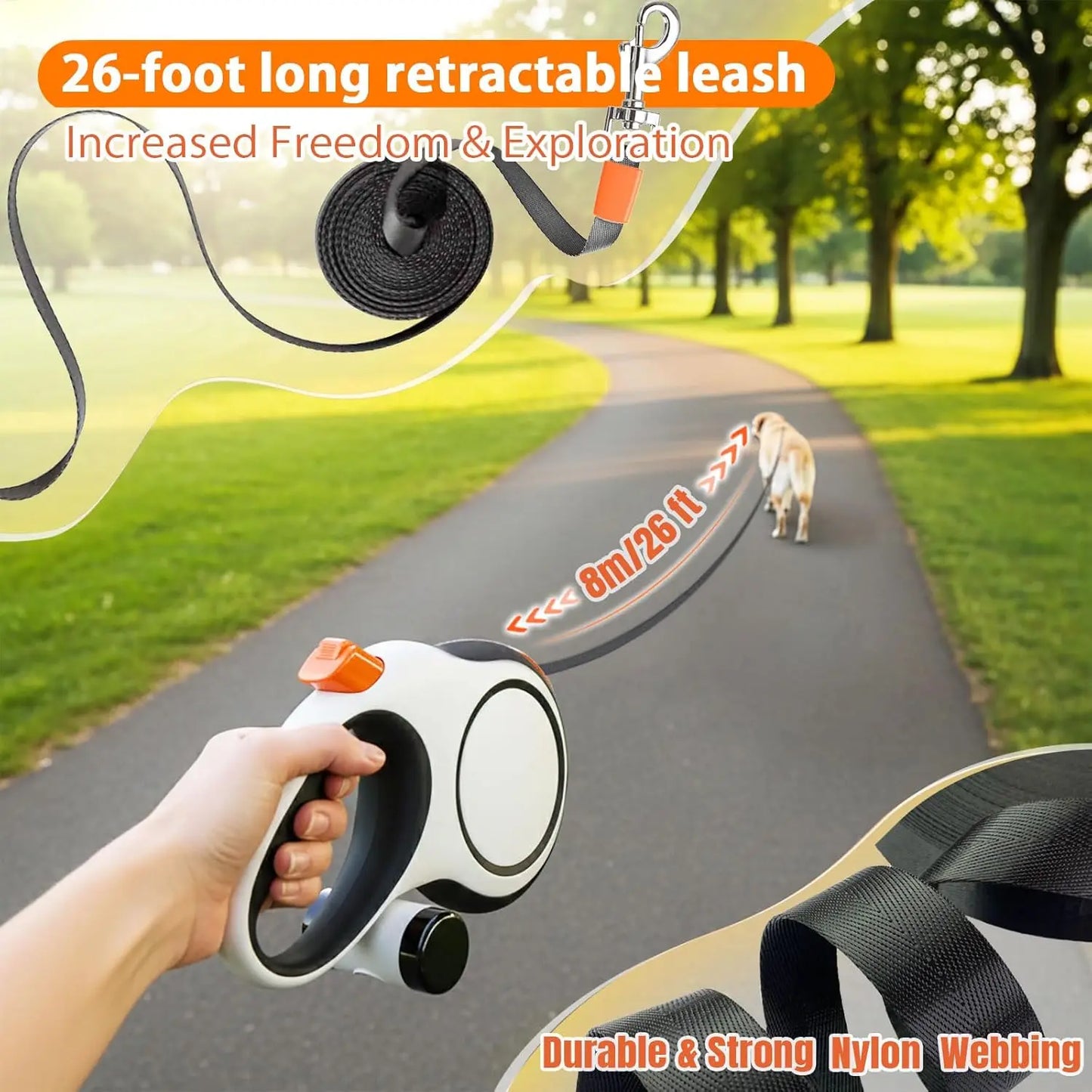 Dog Leash Retractable Roulette Collar for Small Big Dogs Accessories
