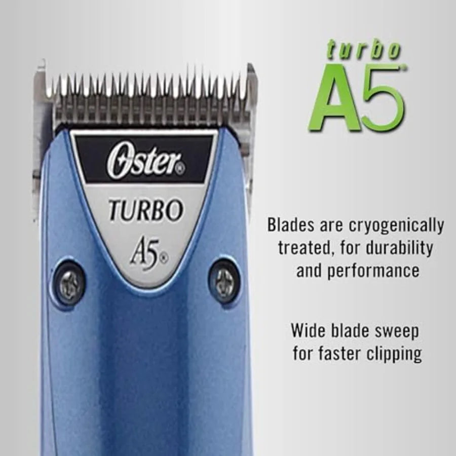 Oster A5 Pet Hair Clippers for Dog Cat Grooming with 2 Speed Settings Detachable Blade Blue