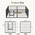 Load image into Gallery viewer, Indoor Metal 32 Inch 8 Panels Foldable Pet Fence with Door, Outdoor Small Medium Large Dog Portable Exercise Play Pen or RV Camp
