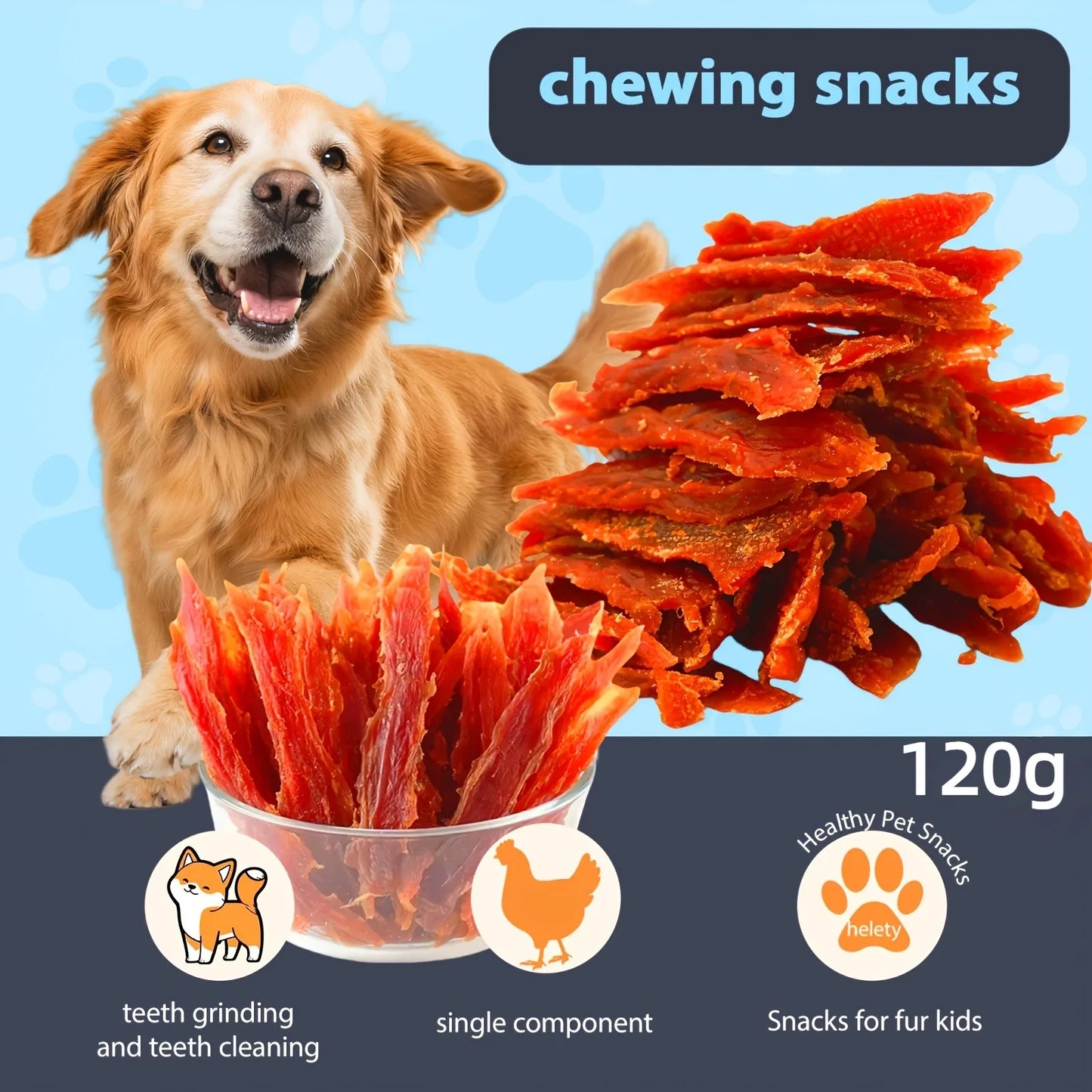 Mixed Flavors Chicken Jerky Duck Jerky Easy to Digest Long-Lasting Dog Chews
