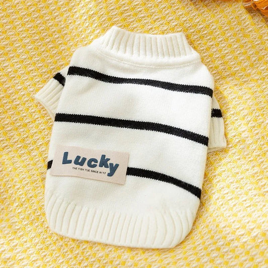Cute Bear Dog Clothes Striped Autumn Winter Sweater for Dogs Pet Warm Coat Knitted Clothing Chihuahua Dachshund Puppy Pullover