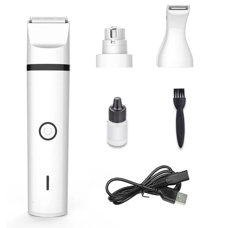 Cordless Dog Clippers with Triple Blades – Low Noise Pet Hair Trimmer for Paws, Eyes, Ears & Face, Small Animal Grooming Shaver