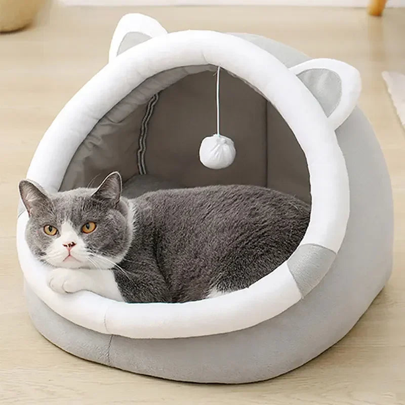 Cute Cat Bed for Indoor Small and Large Cats Dog Tent Soft Pet Kitten Houses Cozy Puppy Cushion