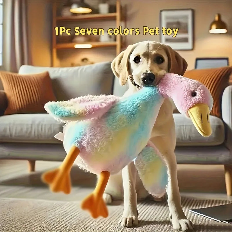 Soft Colorful Duck Plush Toy for Cats Dogs Anxiety-Relieving