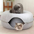 Load image into Gallery viewer, Donut Cat Bed Interactive Tunnel Pet Felt Indoor Toys Cats House Kitten Training Toy Cat Kennel Cat Accessories

