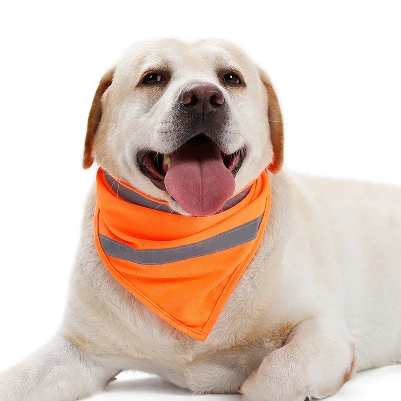 Dog Bright Polyester Pet Towel Scarf Bandanas Reflective Bib Color Triangular