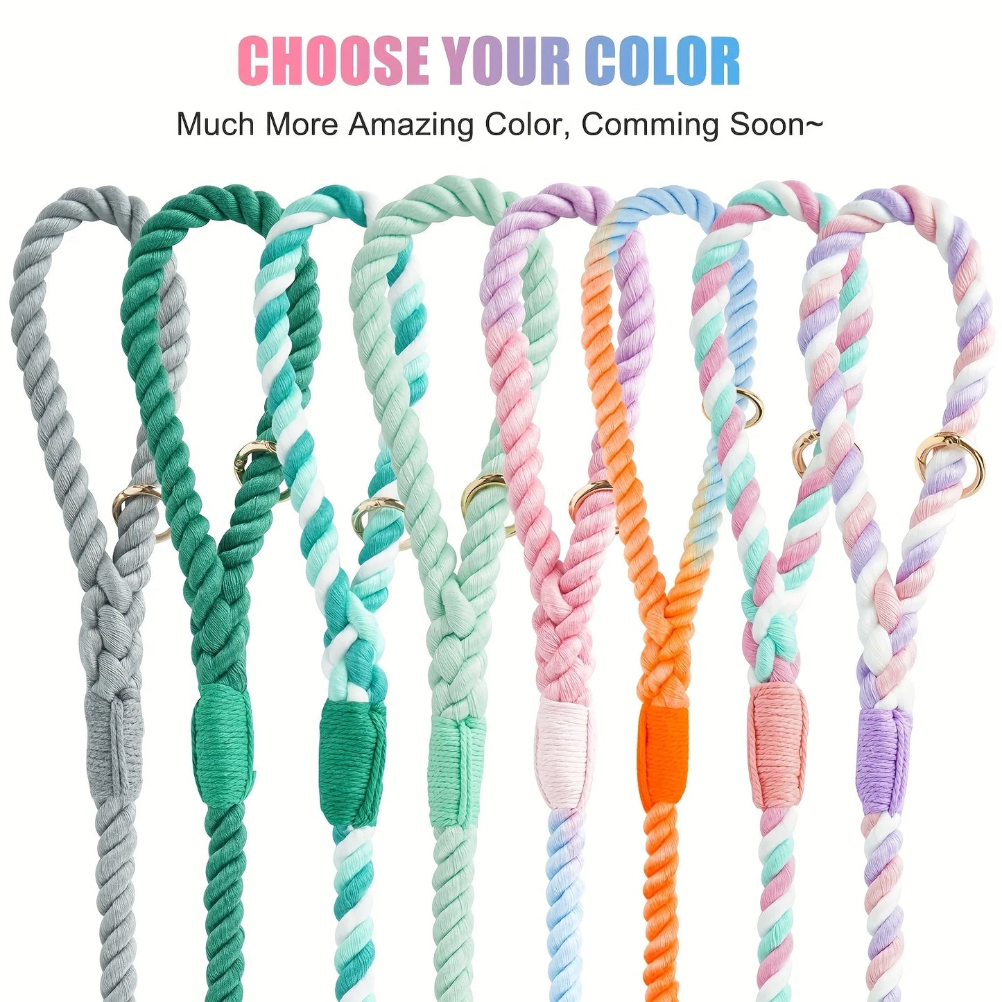 Colored Dog Leash Strong & Stylish Braided Rope Dog Leash - Perfect for Small, Medium & Large Dogs! Christmas Gift Pet Leashes