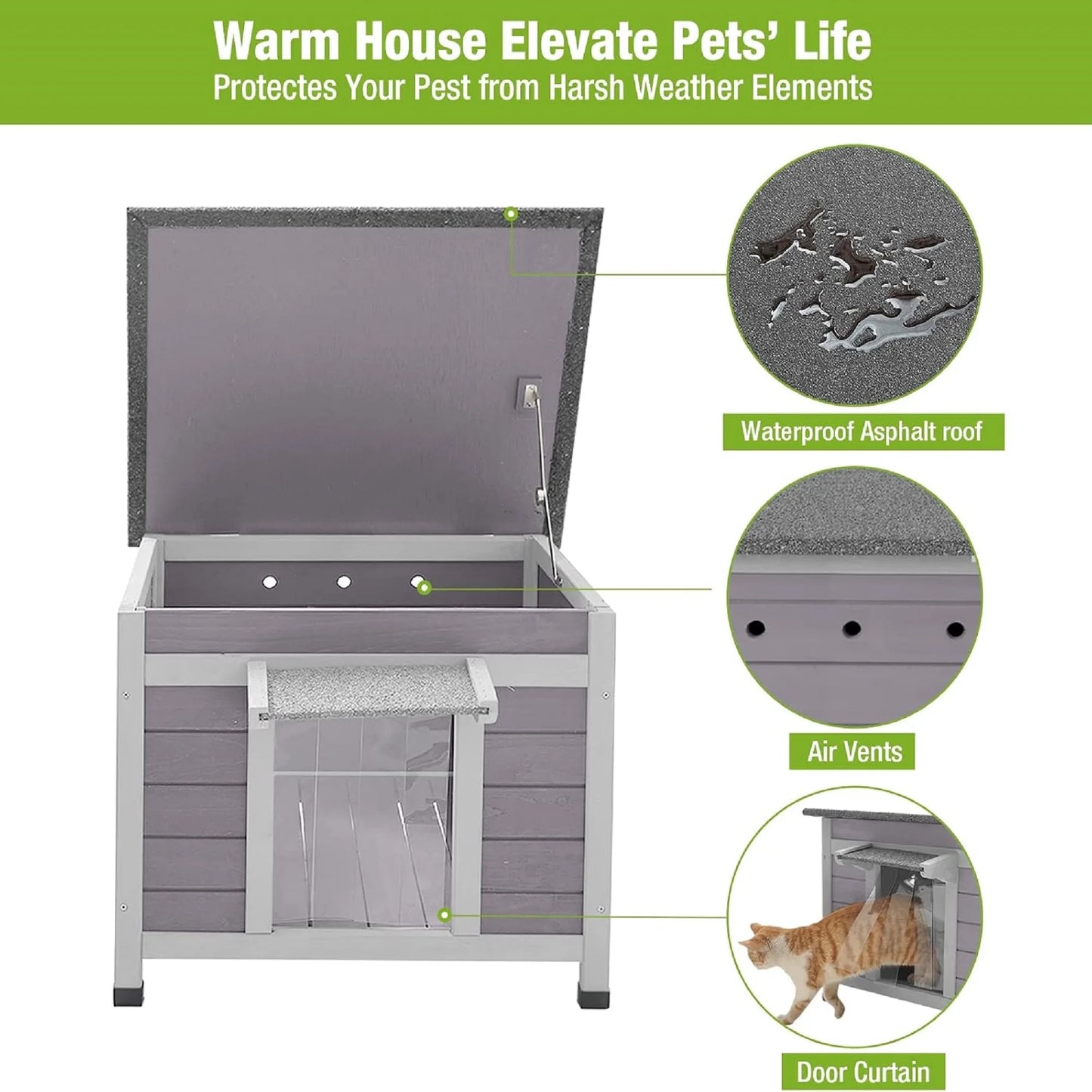 Outdoor Cat House Weatherproof