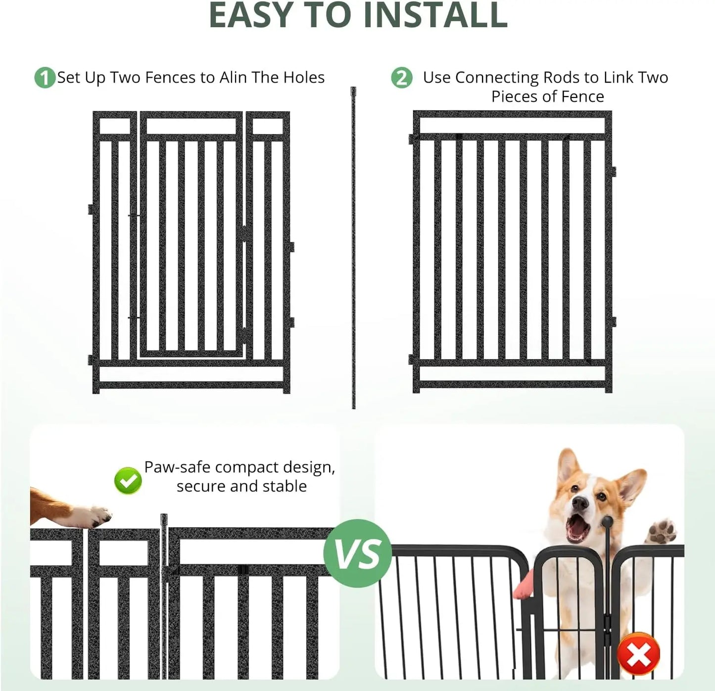 40" Height 16 Panel Dog Fence Outdoor Yard Playpen Portable Kennel for Camping