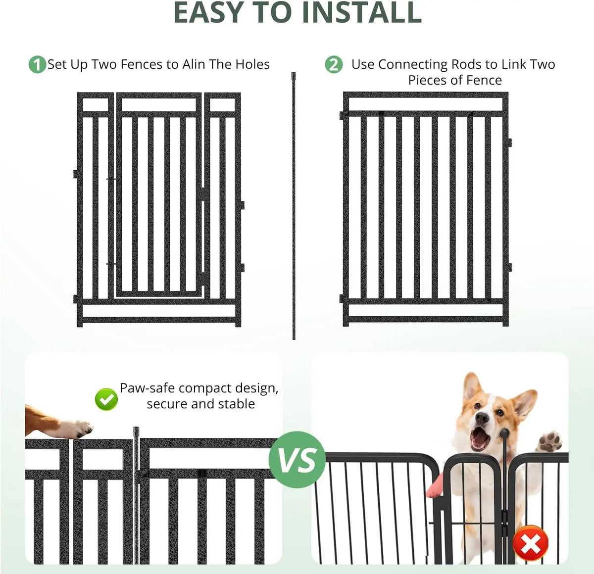 40" Height 16 Panel Dog Fence Outdoor Yard Playpen Portable Kennel for Camping