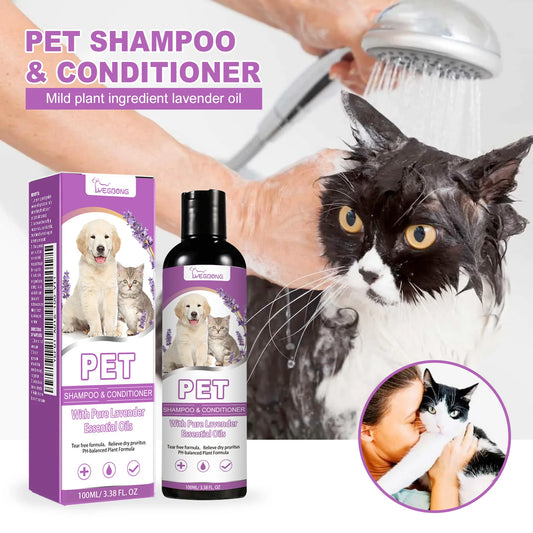 100ml Pet Shampoo And Conditioner Lavender Scent Soothe Skin Relieve Itch Gel For Dogs And Cats