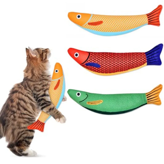 Interactive Cat Toys with Catnip Soft Durable Material Rattle Sound Chew Proof Design for Indoor Cats 3 Pack in Saury Color Sui