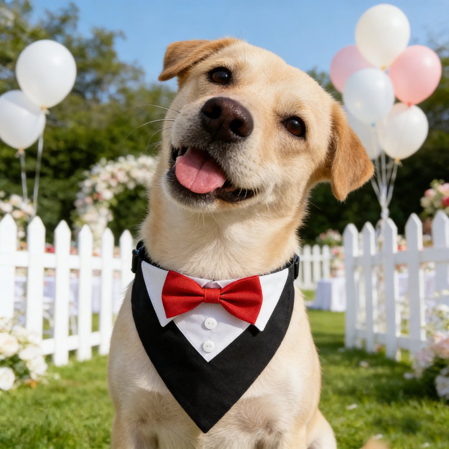 Bow Tie Dog Collar Tuxedo Bandana Adjustable