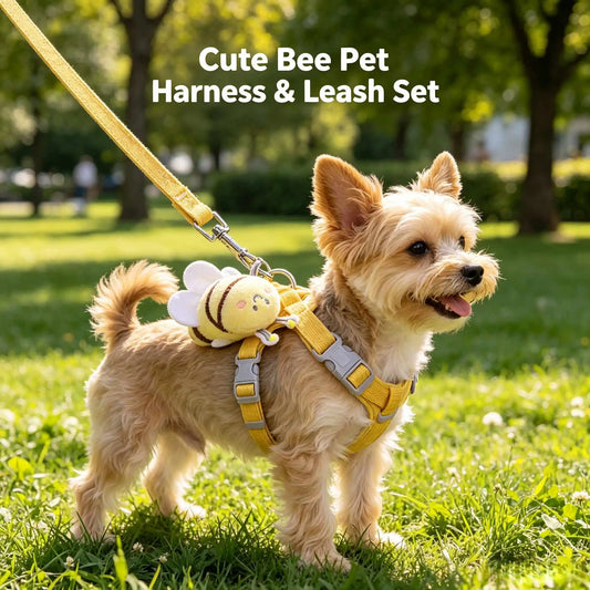 Premium Cat Harness Collar& Little Bee Pet Leash Set Perfect Outdoor Small Dog Vest Pet Supplies Kitten Accessories Puppy Stuff