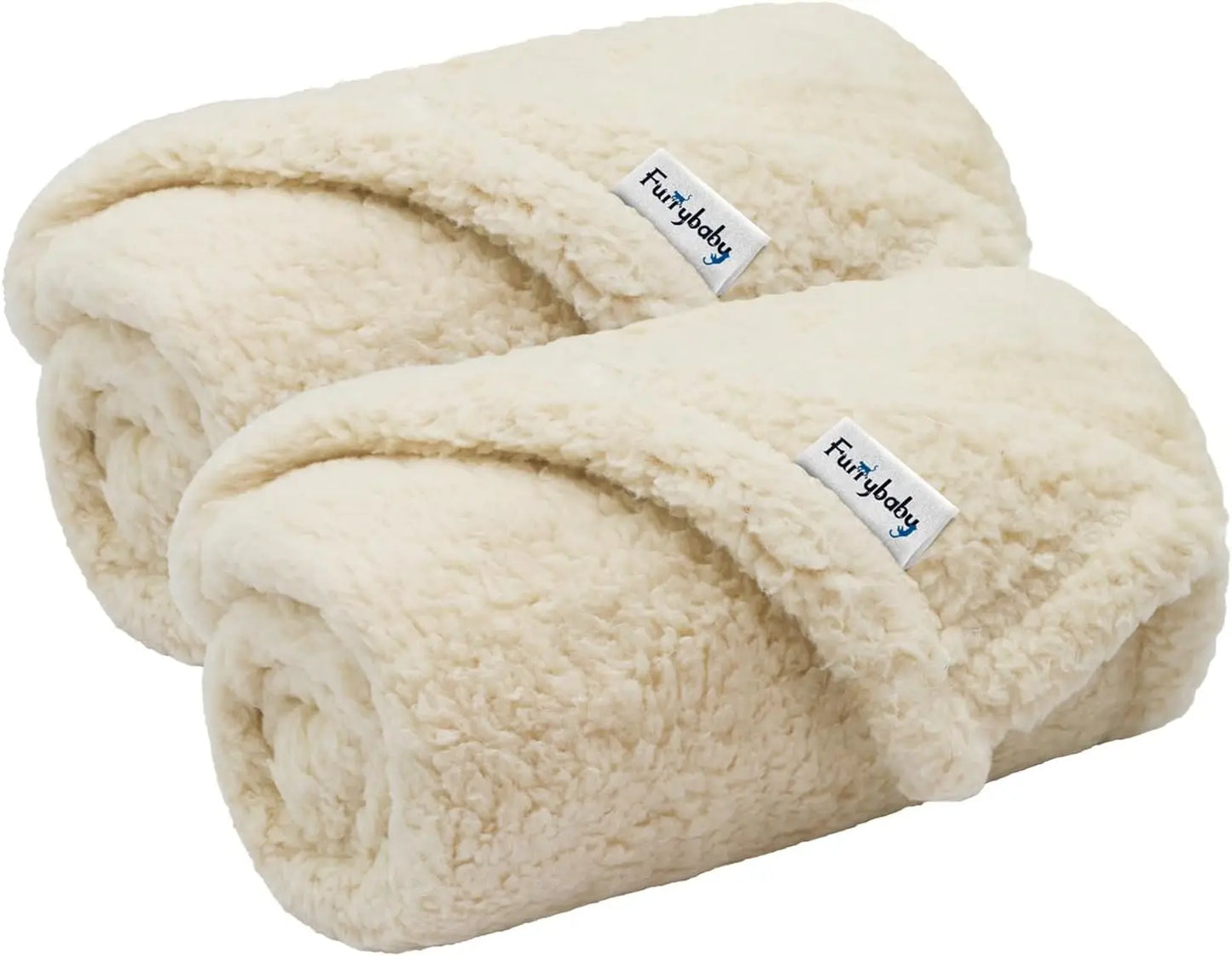 2-in-1 Super Soft Sherpa & Fleece Dog Blankets for Small Dogs - Washable & Portable - Beige (24"x32")