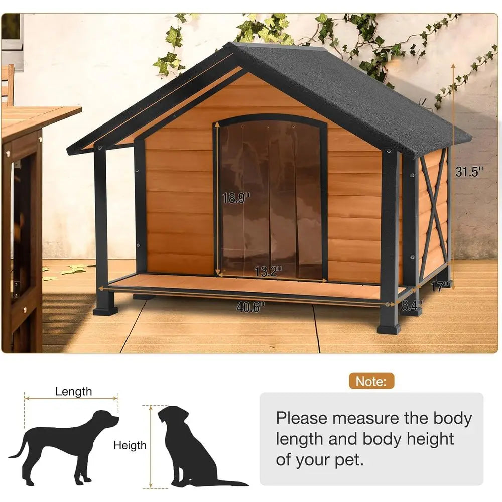 Dog House Outdoor & Indoor, Dog Kennel or Winter, Insulated Puppy Shelter or Small & Medium & Large Dogs,Unique All-Around Iron