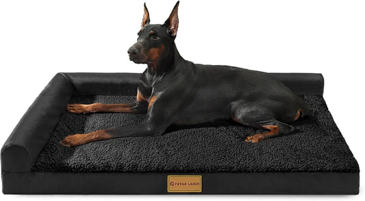 Orthopedic XL Dog Bed 48''X30'', Waterproof L-Shaped Sofa with Removable Cover