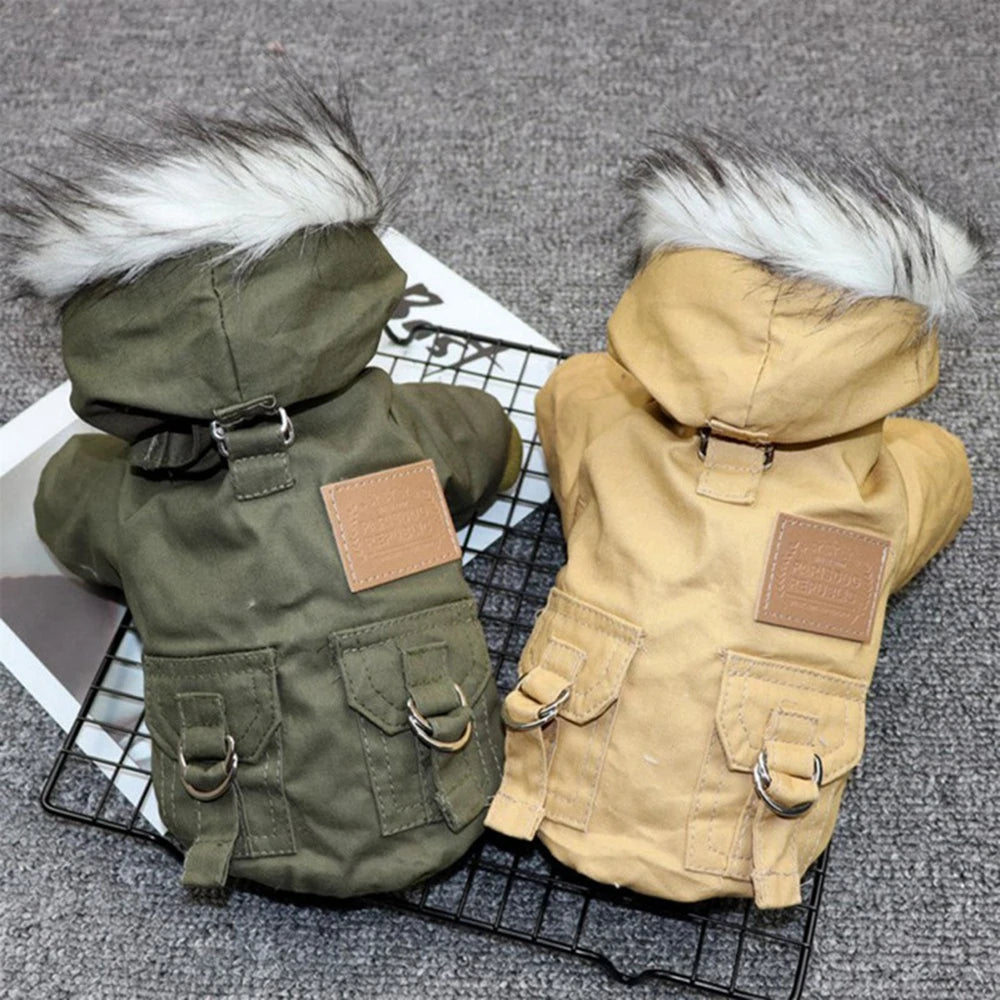 Winter Warm Puppy Jacket, Thicken Hoodie Dog Coat for Small Medium Dogs Chihuahua Yorkies, Cute Pet Clothing