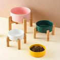 Load image into Gallery viewer, 1800ml Big Dogs Bowl Double Ceramic Elevated Pet Food Water
