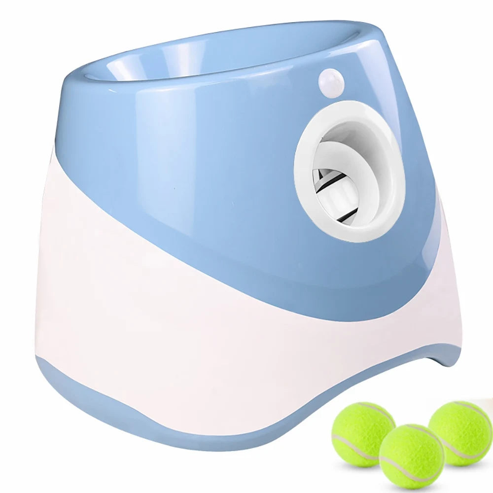 Automatic Tennis Launcher Pet Ball Throw Device 3/6/9m Section + 3 Balls Dog Training
