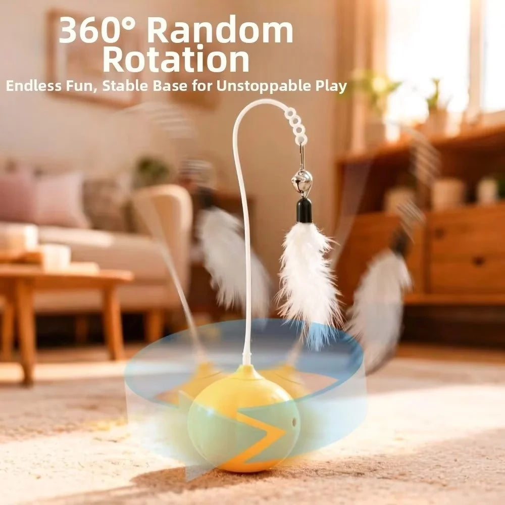 Interactive Cat Toy Pet Enrichment Teaser Wand Automatic Teasing Cat Toy Electric Cat Teaser Wand For Indoor Cats