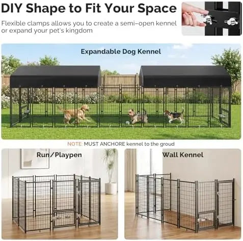 Dog Kennel Outdoor with Roof 8x4x6*