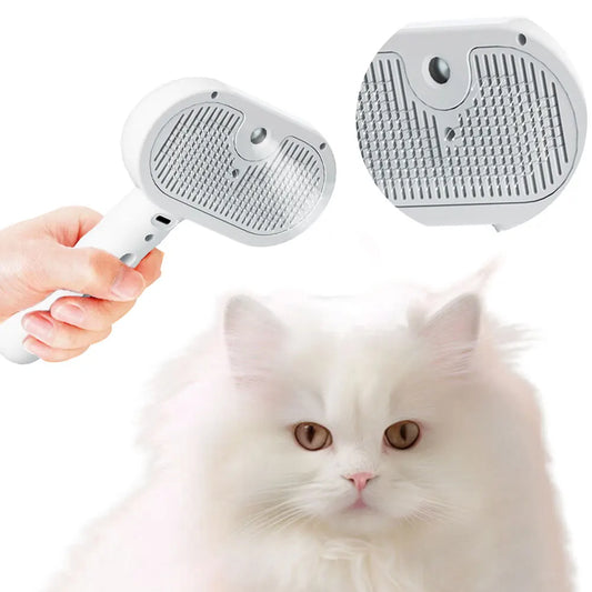3 in 1 Cat Steam Brush Cat Grooming Brush with Release Button