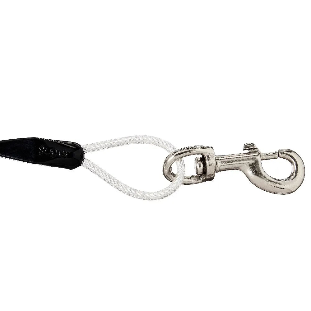 40ft Reflective Dog Tie Out Cable Heavy Duty Vinyl Coated Tether for Outdoor Use Secure Leash Runner Stake with Swivel Clip