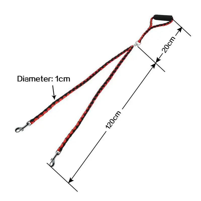 Pet Double Leash 2 Way Couplers Dog Leash Rope Elastic Extended Pet Leash