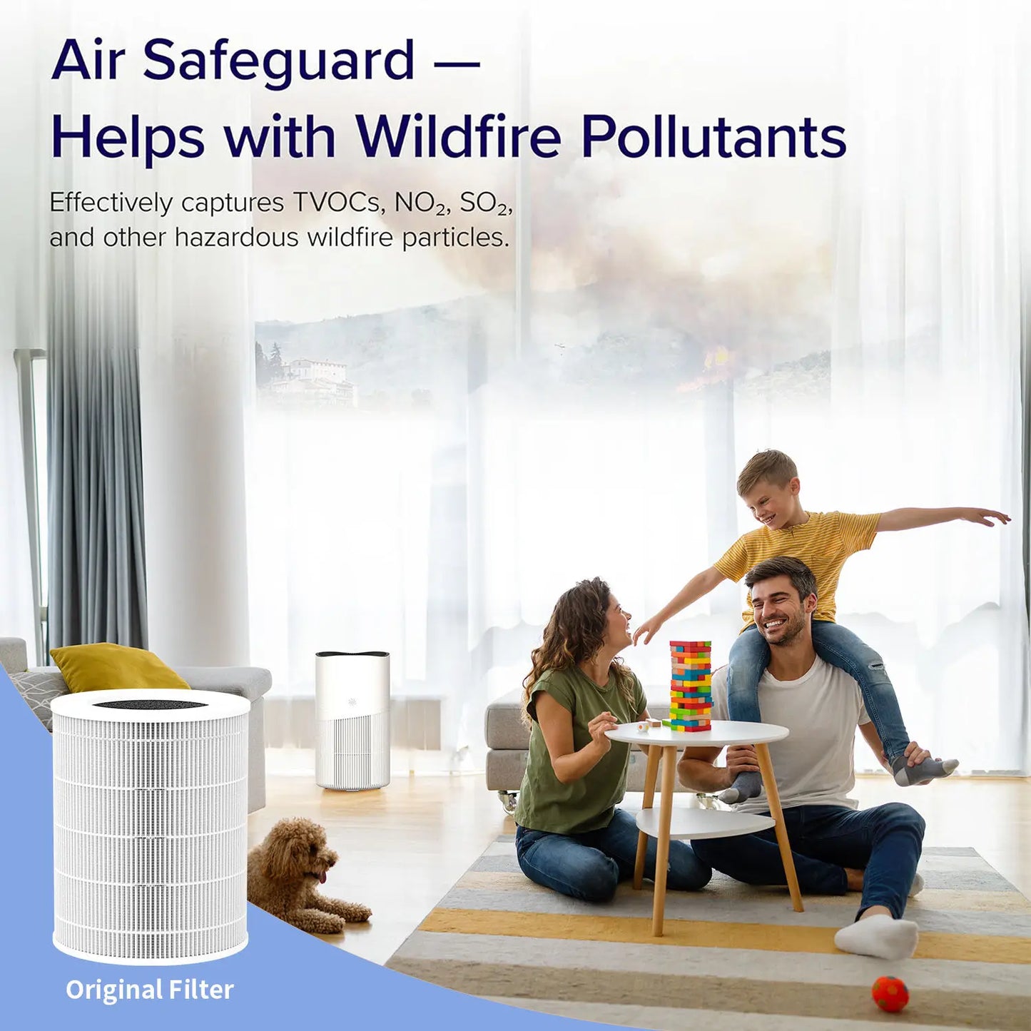 Home Large Room Personal Air Purifier 99.97% Air Purifier Pet-friendly, Smart Home Air Purifier