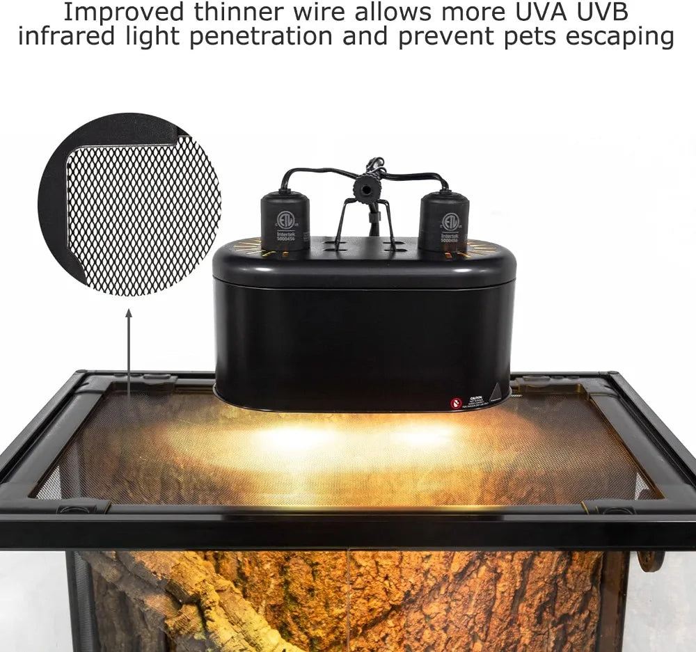 Front Opening Glass Reptile Tank 20 Gallon, 30"x12"x12", Top Screen Ventilation, Escape Proof for Gecko Lizard Snake